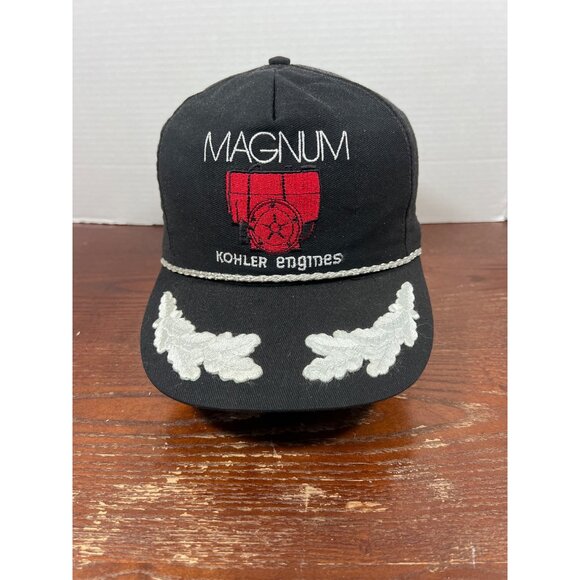Vintage Kohler Engines Magnum Black Snapback Hat With Embroidered Leaf Design X3 - Picture 1 of 3
